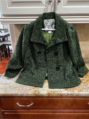 Mac & Jac Women's Green Textured Peacoat Jacket